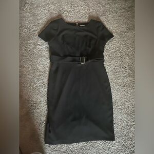 Calvin Klein Black Belted Dress